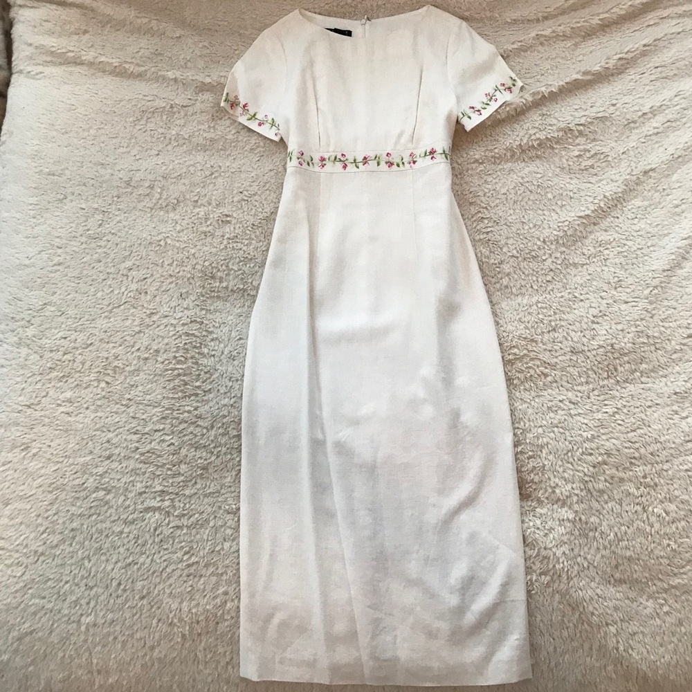 Spencer Jeromy Linen Blend White Dress